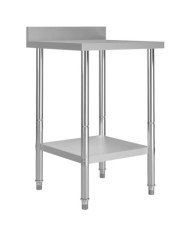 Table de travail de cuisine avec dosseret 60x60x93 cm Inox | Mobilier & Déco