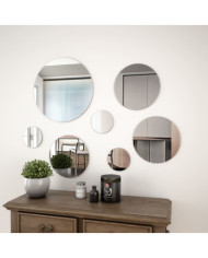 Ensemble de miroir mural 7 pcs Verre Rond | Mobilier & Déco