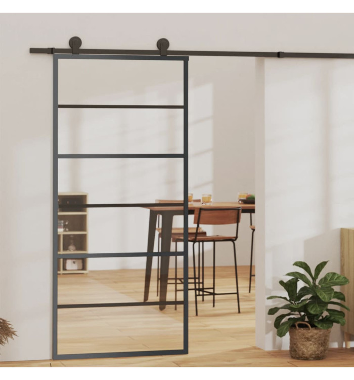 Porte coulissante et quincaillerie Verre et Aluminium 90x205 cm | Mobilier & Déco