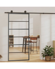 Porte coulissante et quincaillerie Verre et Aluminium 90x205 cm | Mobilier & Déco