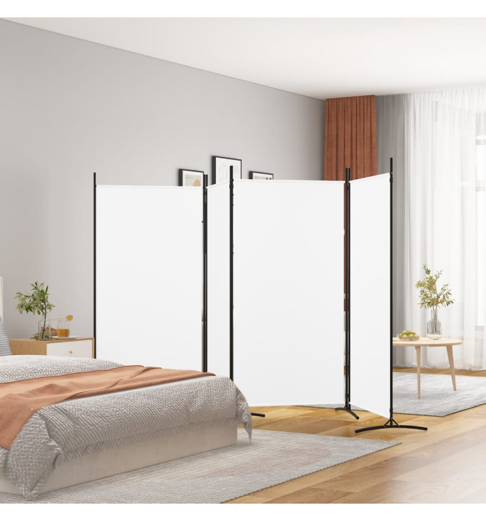 Cloison de séparation 4 panneaux Blanc 346x180 cm Tissu | Mobilier & Déco