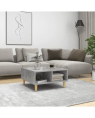 Table basse gris béton 60x60x30 cm bois d'ingénierie | Mobilier & Déco