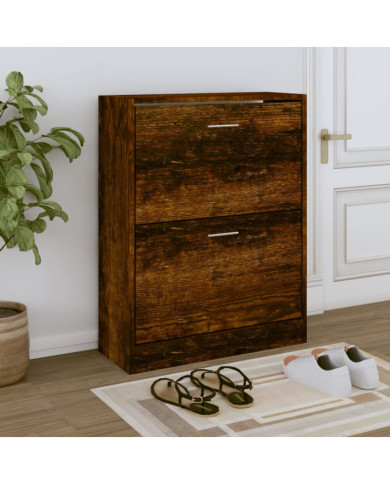 Armoire à chaussures Chêne fumé 63x24x81 cm Bois d'ingénierie | Mobilier & Déco
