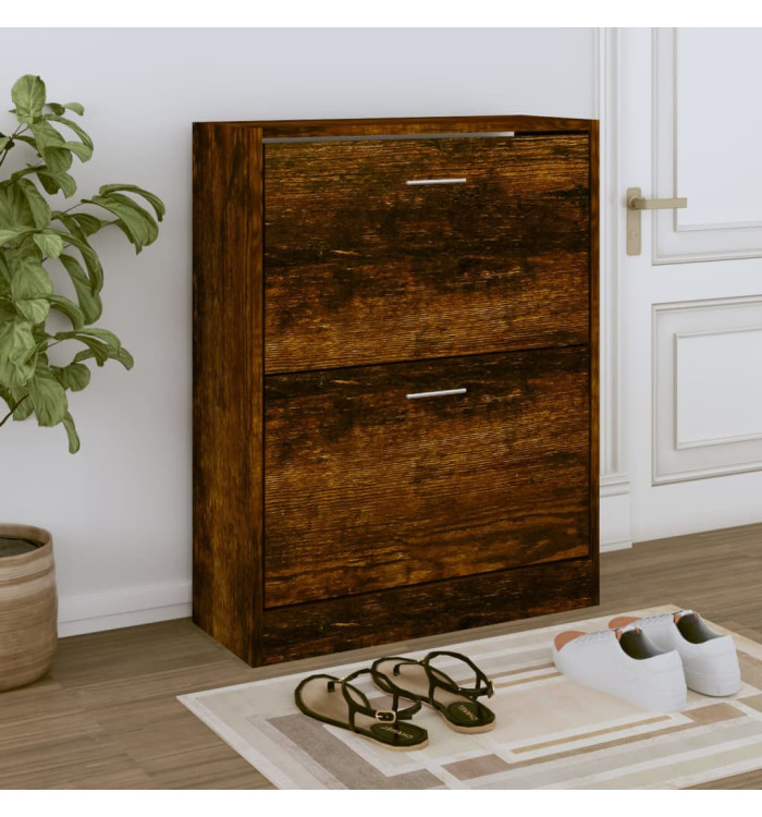 Armoire à chaussures Chêne fumé 63x24x81 cm Bois d'ingénierie | Mobilier & Déco