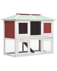 Cage double pour animaux Rouge Bois | Mobilier & Déco