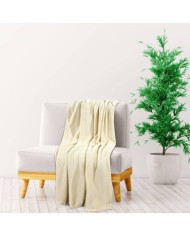 Couverture crème 200x240 cm polyester | Mobilier & Déco
