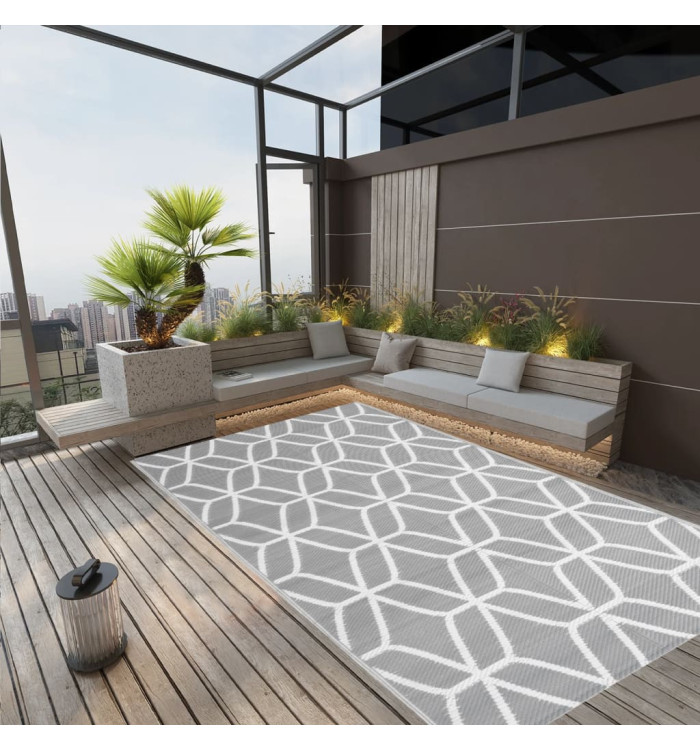 Tapis d'extérieur ARAKIL Gris 140x200 cm PP | Mobilier & Déco