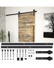 Kit de quincaillerie de porte coulissante SKIEN 183 cm noir | Mobilier & Déco
