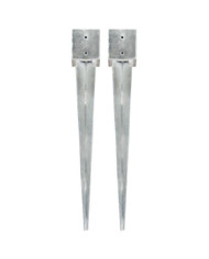 Piquets au sol 2 pcs Argenté 12x12x89 cm Acier galvanisé | Mobilier & Déco