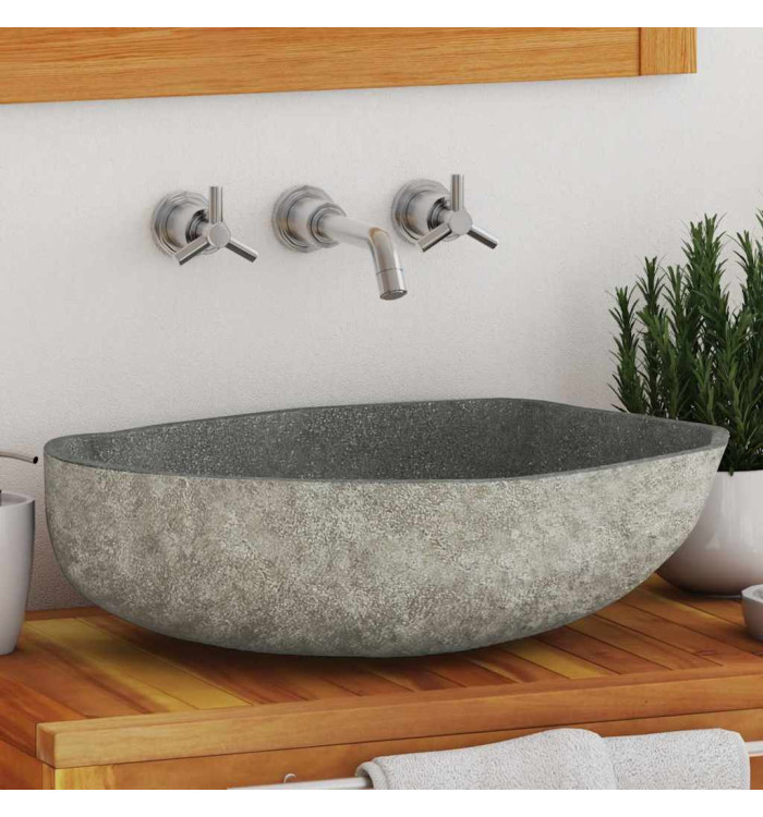 Lavabo en pierre de rivière Ovale (45-53)x(34-41) cm | Mobilier & Déco