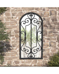 Miroir de jardin Noir 70x30 cm Fer pour utilisation extérieure | Mobilier & Déco