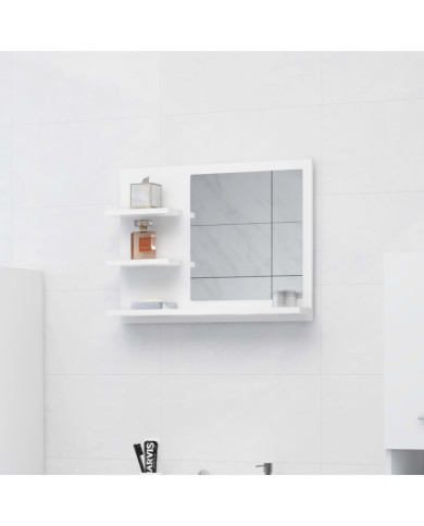 Miroir de salle de bain blanc 60x10,5x45 cm bois d’ingénierie | Mobilier & Déco