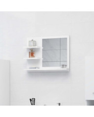 Miroir de salle de bain blanc 60x10,5x45 cm bois d’ingénierie | Mobilier & Déco