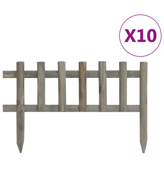 Bordure de jardin 10 pcs Bois de sapin 4,4 m | Mobilier & Déco