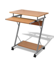 Bureau d'ordinateur avec plateau à clavier coulissant Marron | Mobilier & Déco