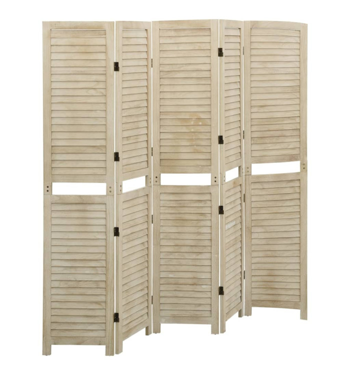 Cloison de séparation 5 panneaux 175x165 cm Bois de Paulownia | Mobilier & Déco