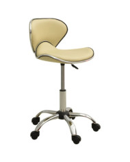 323677 Salon Spa Stool Cream Faux Leather | Mobilier & Déco