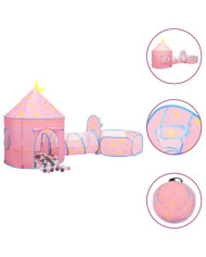 Tente de jeu pour enfants avec 250 balles Rose 301x120x128 cm | Mobilier & Déco