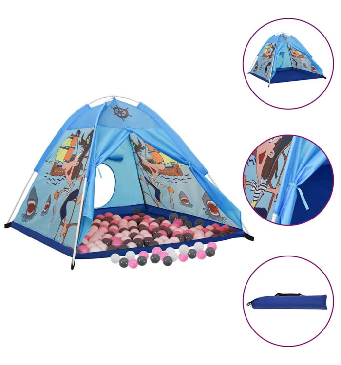 Tente de jeu pour enfants avec 250 balles Bleu 120x120x90 cm | Mobilier & Déco