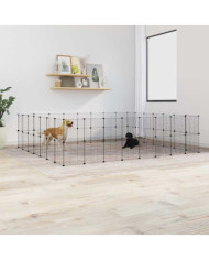 Cage animaux de compagnie à 60 panneaux et porte Noir 35x35 cm | Mobilier & Déco