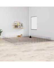 Cage animaux de compagnie à 52 panneaux et porte Noir 35x35 cm | Mobilier & Déco