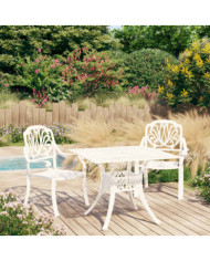 Ensemble de bistro 3 pcs Aluminium coulé Blanc | Mobilier & Déco