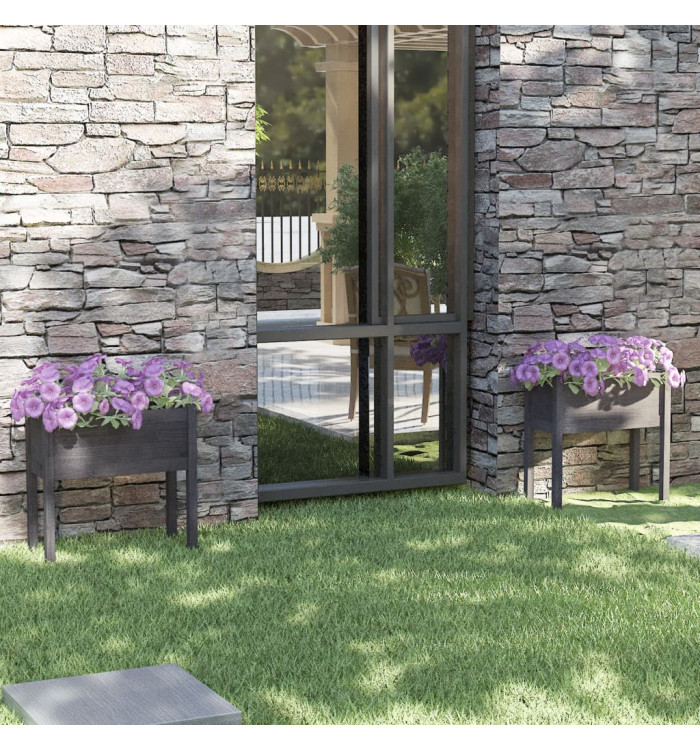 Jardinières 2 pcs Gris 70x31x70 cm Bois de pin massif | Mobilier & Déco
