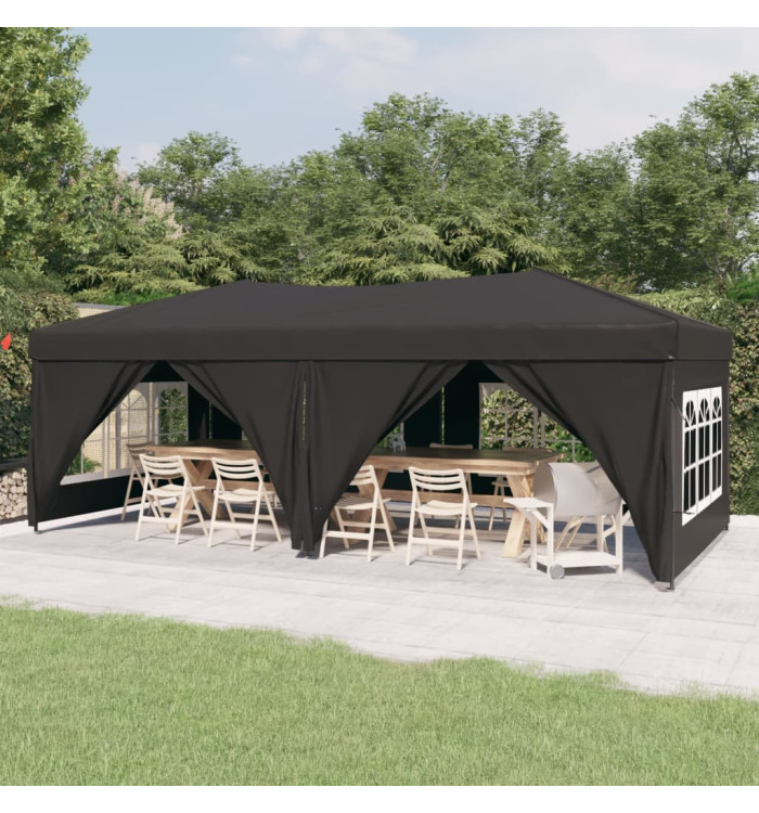 Tente de réception pliable avec parois Anthracite 3x6 m | Mobilier & Déco
