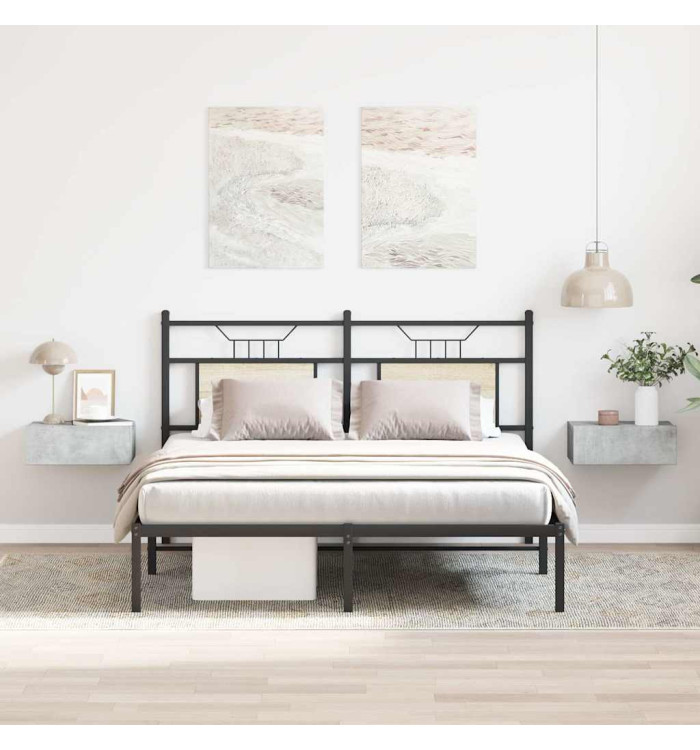 Tables de chevet flottantes 2 pcs Gris béton Bois d'ingénierie | Mobilier & Déco