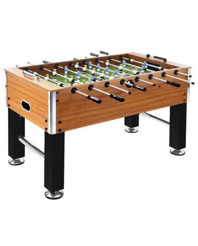 Baby-foot Acier 60 kg 140x74,5x87,5 cm Marron clair et noir | Mobilier & Déco