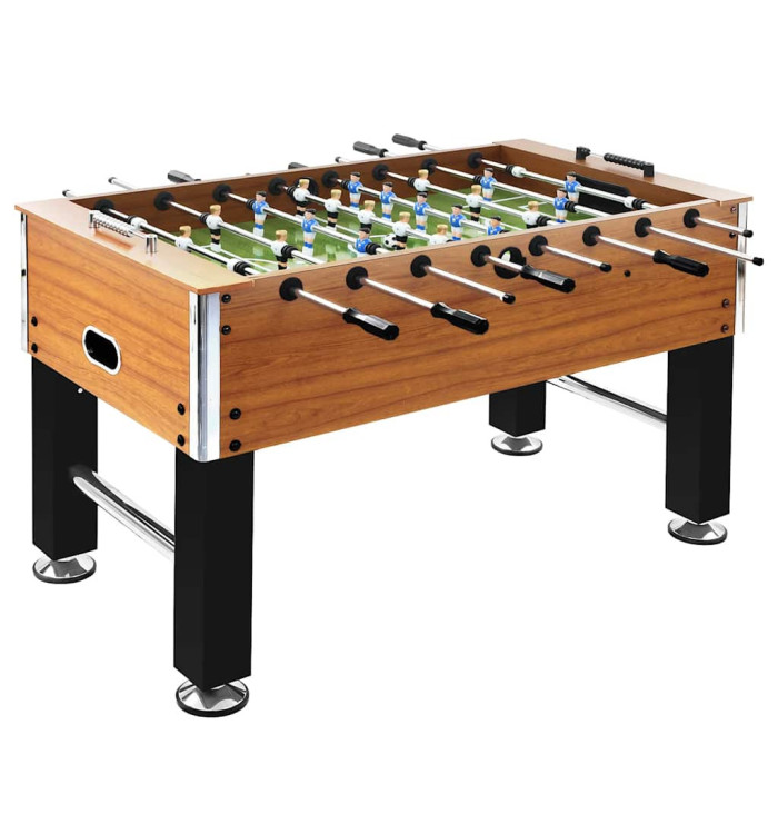 Baby-foot Acier 60 kg 140x74,5x87,5 cm Marron clair et noir | Mobilier & Déco