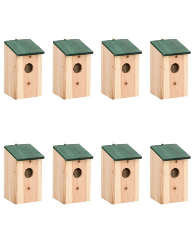 Nichoirs 8 pcs Bois 12x12x22 cm | Mobilier & Déco