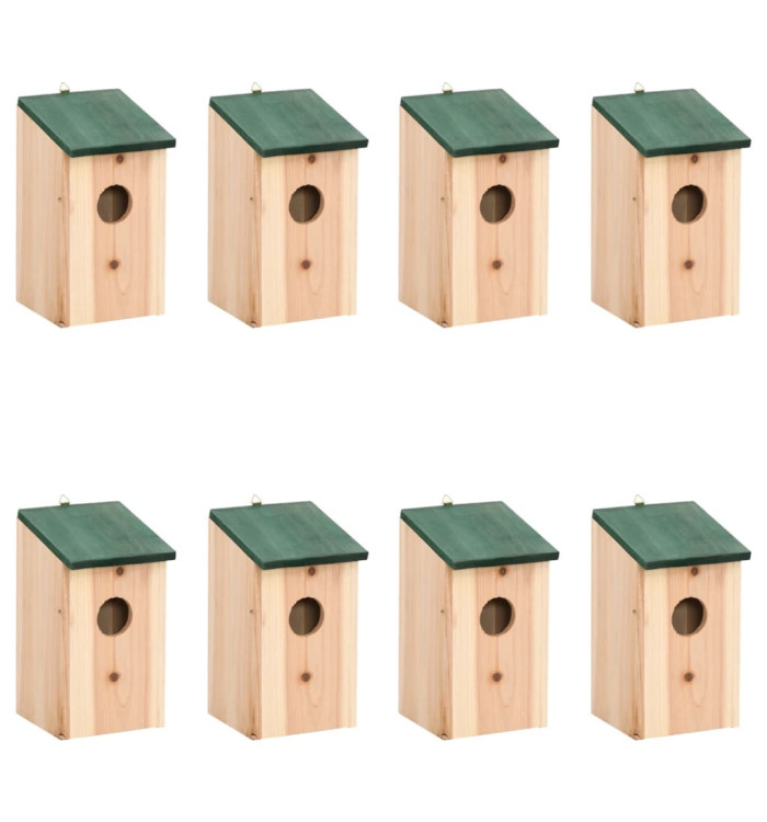 Nichoirs 8 pcs Bois 12x12x22 cm | Mobilier & Déco