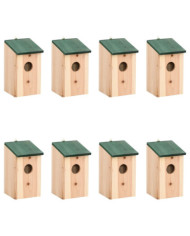 Nichoirs 8 pcs Bois 12x12x22 cm | Mobilier & Déco