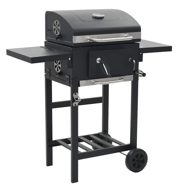 Gril de barbecue au charbon de bois et étagère inférieure Noir | Mobilier & Déco
