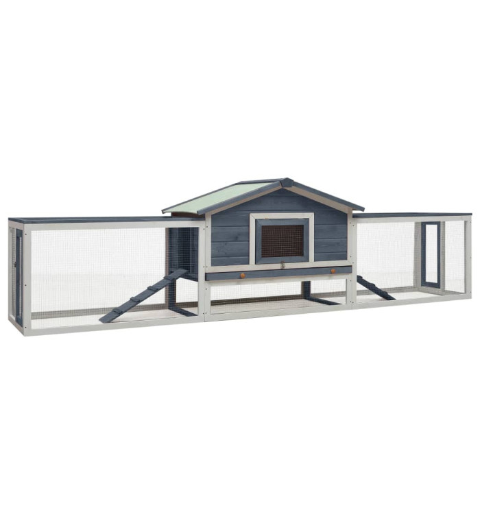 Clapier Gris 310x70x87 cm Pin massif et sapin | Mobilier & Déco