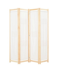 Cloison de séparation 4 panneaux Crème 160x170x4 cm Tissu | Mobilier & Déco