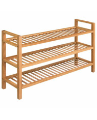 Étagère à chaussures avec 3 étagères 100x27x60 cm Chêne massif | Mobilier & Déco