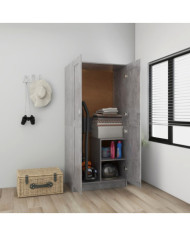 Garde-robe Gris béton 82,5x51,5x180 cm Aggloméré | Mobilier & Déco