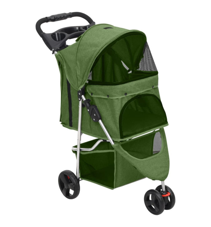 Poussette pour chien pliante Vert 80x46x98 cm Tissu Oxford | Mobilier & Déco