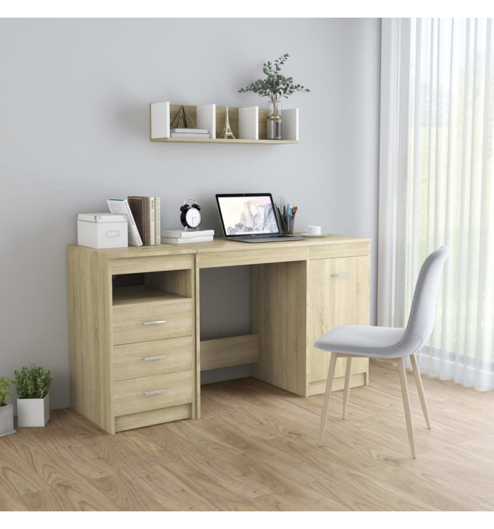 Bureau Chêne sonoma 140x50x76 cm Bois d’ingénierie | Mobilier & Déco