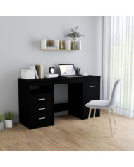 Bureau Noir 140x50x76 cm Bois d’ingénierie | Mobilier & Déco