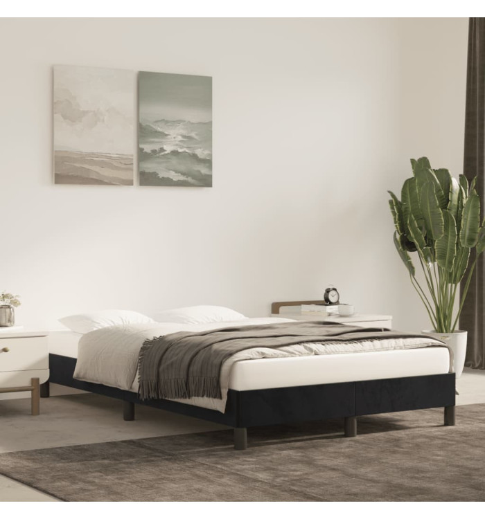 Cadre de lit sans matelas noir 120x200 cm velours | Mobilier & Déco