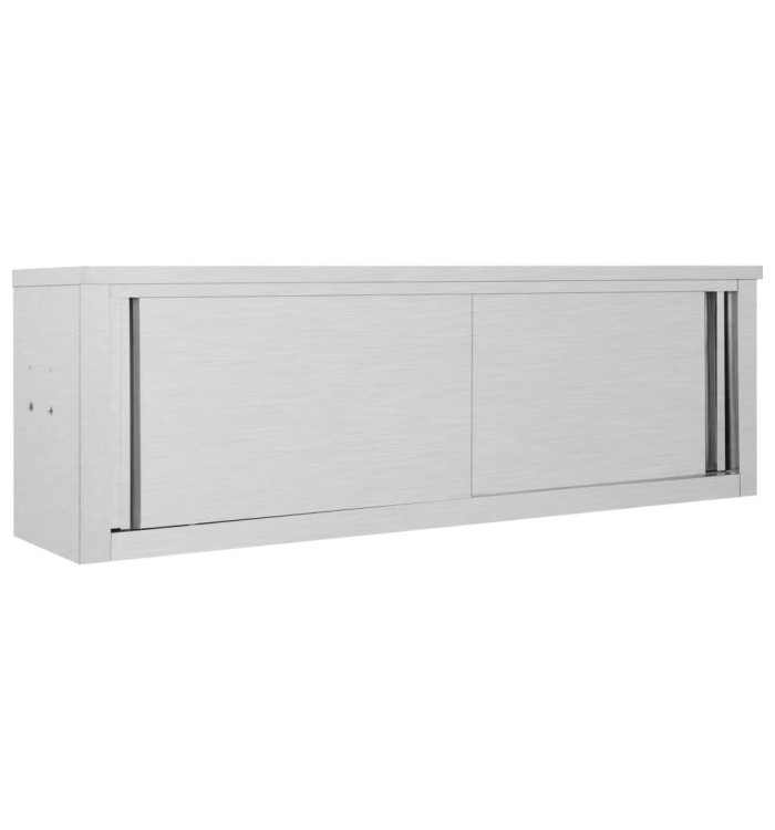 Armoire de cuisine avec portes coulissantes 150x40x50 cm Inox | Mobilier & Déco