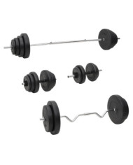 Ensemble d'haltères et de barres avec plaques 120 kg | Mobilier & Déco