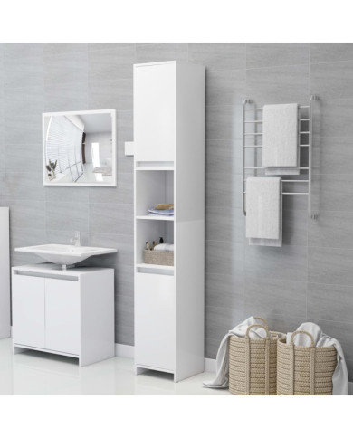 Armoire de salle de bain Blanc 30x30x183,5 cm Bois d'ingénierie | Mobilier & Déco