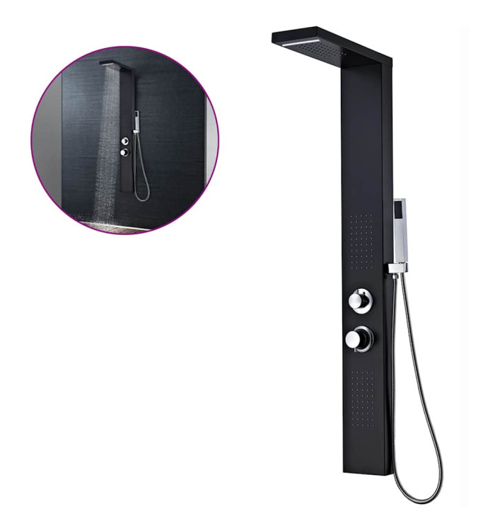 Système de panneau de douche Aluminium Mat Noir | Mobilier & Déco