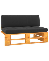 Canapé central palette de jardin marron miel bois pin imprégné | Mobilier & Déco
