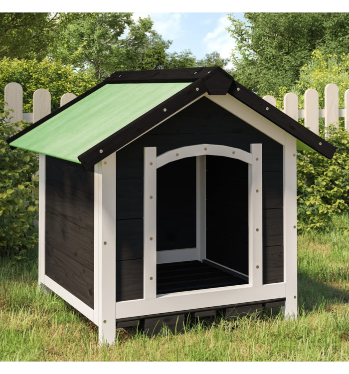 Chenil gris 65x65x61,5 cm bois de pin solide | Mobilier & Déco