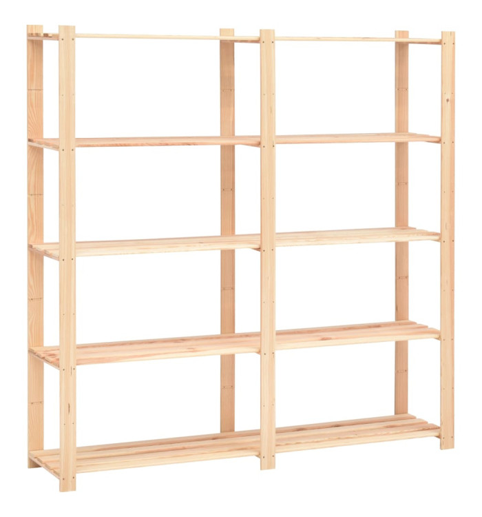 Étagère de stockage 5 niveaux 170x38x170 cm Pin solide 500 kg | Mobilier & Déco